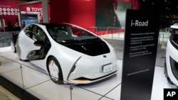 FILE - A Toyota concept electric vehicle sits on display at the at the Chicago Auto Show, Thursday, Feb. 9, 2023, in Chicago. (AP Photo/Charles Rex Arbogast)