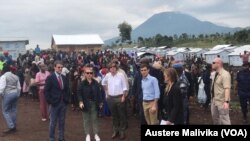 Mabalozi wa Baraza la Usalama watembelea kambi ya Bushangara karibu na Goma.