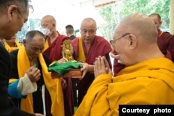 The Dalai Lama meets a group of devotees in Dharamsala, India, on May 29, 2024.