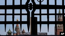 资料照：莫斯科红场被封闭的景象。（2023年6月25日）