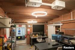 A working area is seen inside the Mars Dune Alpha, NASA's simulated Mars habitat, being used as preparations for sending humans to the Red Planet, at the agency's Johnson Space Center in Houston, Texas, U.S. April 11, 2023. (REUTERS/Go Nakamura)