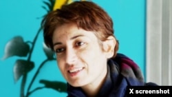 This undated photo of Pakhshan Azizi is circulating on social media on July 24, 2024. The Iranian Kurdish civil activist has been sentenced to death.