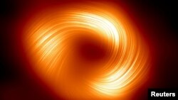 The Event Horizon Telescope (EHT) collaboration has captured a new view of the massive object at the center of our Galaxy: how it looks in polarized light. (European Southern Observatory/Handout via REUTERS)