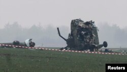 Olupina vojnog helikoptera u Surčinu, mart 2015.