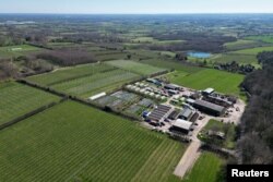 Apple orchards are seen around Loddington Farm before they are uprooted, as fruit farmer James Smith prepares to move away from apple growing, at Loddington Farm near Maidstone in southern Britain, April 3, 2023. (REUTERS/Toby Melville)