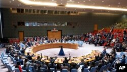 АРХИВА - Членовите на Советот за безбедност на ОН гласаа за одобрување на неговата прва резолуција со која се одобрува планот за прекин на огнот со цел да се стави крај на осуммесечната војна меѓу Израел и Хамас во Газа, 10 јуни 2024 година.