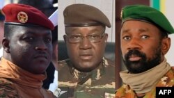 Ibrahim Traore, Abdourahamane Tiani et Assimi Goïta, les hommes forts du Burkina Faso, du Niger et du Mali.