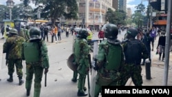 Police respond to protests in Nairobi, Kenya, on June 25, 2024.