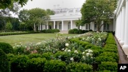 FILE - A view of the restored Rose Garden at the White House in Washington, Saturday, Aug. 22, 2020. (AP Photo/Susan Walsh)
