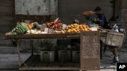 Produce is displayed on a cart in Havana, Cuba, March 13, 2024.