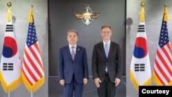 이종섭 한국 국방부 장관이 14일 서울 국방부 청사에서 콜린 칼 미국 국방부 정책차관을 접견했다. 사진 = 한국 국방부.