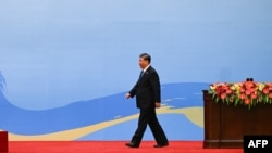 资料照片: 中国领导人习近平出席在北京人大会堂举行的一带一路论坛开幕式（2023年10月18日）