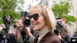 E. Jean Carroll, who alleges Donald Trump raped her in a department store in 1996, arrives at Manhattan Federal Court, in New York, May 9, 2023. 