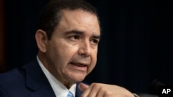FILE - US Rep. Henry Cuellar of Texas speaks on Capitol Hill, April 10, 2024, in Washington.