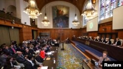 남아프리카공화국이 요청한 비상조처를 심리하고 있는 '국제사법재판소(ICJ)' 법정 (자료사진)