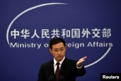 Juru bicara Kementerian Luar Negeri china Lin Jian dalam konferensi pers di Beijing, China, 20 Maret 2024. (Tingshu Wang/REUTERS)