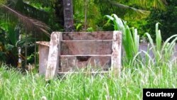 Sisa-sisa bangunan Rumoh Geudong di Desa Bilie Aron Kecamatan Geulumpang Tiga, Kabupaten Pidie, Provinsi Aceh. (courtesy: KontraS Aceh)
