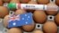 Tabung reaksi berlabel "Flu Burung", telur, dan selembar kertas bergambar bendera nasional Australia terlihat dalam sebuah ilustrasi, 14 Januari 2023. (Foto: Reuters)