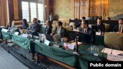 Azərbaycan heyəti Arbitraj Məhkməsində (Mənbə: Azərbaycan Xarici İşlər Nazirliyi)