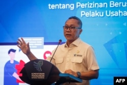 Menteri Perdagangan Zulkifli Hasan dalam konferensi pers di kantor Kementerian Perdagangan di Jakarta, 27 September 2023.