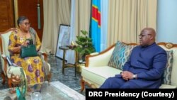 La Première ministre Judith Suminwa Tuluka et le président Félix Tshisekedi.