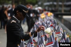 Colonel Davis attends a ceremony marking the 21st anniversary of the September 11, 2001 attacks on the World Trade Center at the 9/11 Memorial and Museum in the Manhattan borough of New York City, Sept. 11, 2022.