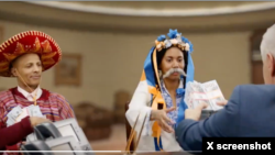 AQShdagi saylovlarni nishonga olgan soxta videodan skrinshot. Mutaxassislar uni Rossiyada yaratilganini aytadi.