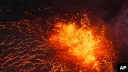 Lava flows from a volcano in Grindavik, Iceland, May 29, 2024.