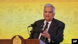 FILE- Presiden Sri Lanka Ranil Wickremesinghe di Kolombo, Sri Lanka, 20 Februari 2024. Presiden Sri Lanka sedang mencari moratorium pembayaran pinjaman hingga tahun 2028 (AP/Eranga Jayawardena)