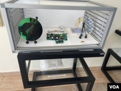 A display is seen at Semiconductors Technologies Limited, or STL, in Nyeri, Kenya, May 25, 2023. (Mariama Diallo/VOA)