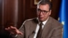 Predsednik Srbije Aleksandar Vučič tokom intervjua za Rojters, jun 2023.