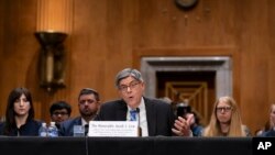 Jacob Lew, former treasury secretary under President Barack Obama, testifies during a Senate Foreign Relations Committee hearing to examine his nomination as Ambassador to the State of Israel, Oct. 18, 2023, in Washington. 