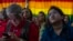 In Mumbai, India, supporters and members of the LGBTQ community react as they watch a screen showing the Supreme Court's rejection of the legalization of same-sex marriage on Oct. 17, 2023.