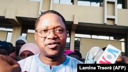 Le ministre délégué en charge de la Coopération régionale, Jean Marie Karamogo Traoré, Ouagadougou, le 16 février 2022. (VOA/Lamine Traoré)