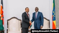  ጠቅላይ ሚኒስትር ዐቢይ አሕመድ፤ የኬኒያ ፕሬዚደንት ዊሊያም ሩቶ በናይሮቢ፤ ኬንያ