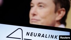 FILE — The Neuralink logo and a photo of Elon Musk are featured in this illustration, Dec. 19, 2022. REUTERS/Dado Ruvic/Illustration/File Photo