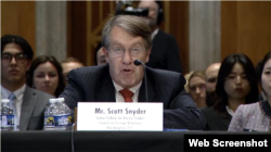 스콧 스나이더 외교협회 미한정책국장이 4일 상원 외교위 동아시아태평양 소위원회가 한반도 안보를 주제로 연 청문회에서 증언했다.