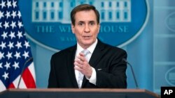 FILE - National Security Council spokesman John Kirby speaks during a press briefing at the White House in Washington, Jan. 26, 2024.