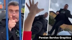 یکی از هواداران جمهوری اسلامی حمله‌کننده به معترضان در لندن (۴ خرداد ۱۴۰۳)