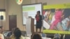 Harriette Chiggai, Kenya’s presidential adviser on women’s rights, addresses participants of the African Women Entrepreneurship Cooperative (AWEC) in Nairobi. (Mariama Diallo/VOA) 