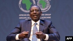 President of Kenya William Ruto speaks at a panel discussion during the African Development Bank (AFDB) annual meeting at the Kenyatta International Convention Centre in Nairobi on May 29, 2024.