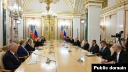 Azərbaycan Prezidenti İlham Əliyev və Rusiya Prezidenti Vladimir Putin (Mənbə: Azərbaycan Prezident Administrasiyası)