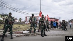 Basoda ba mampinga ma RDC (FARDC) na état de siège na Goma, Nord-Kivu, sanza ya mitano 10 2021.