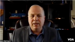 제리 마르티네즈 전 주일미군사령관이 1일 VOA와 화상 인터뷰를 하고 있다.