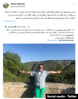 توئیت شیما شهرابی