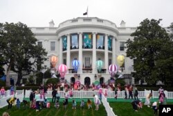 The White House Easter Egg Roll begins on the South Lawn of the White House in Washington, April 1, 2024.