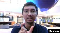 PhD Candidate di Queensland University of Technology (QUT) Australia dan pengajar jurnalistik di Universitas Multimedia Nusantara, Albertus Prestianta. (Tangkapan layar Zoom)