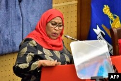 Rais Tanzania Samia Suluhu . Picha na AFP.