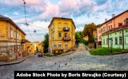 FILE - Colorful houses in the Old town of Lviv, Ukraine on July 29, 2019. (Adobe Stock Photo by Boris Stroujko)