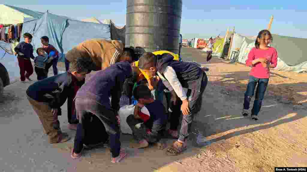 Children in Gaza no longer go to school and many say they spend their days gathering food or water for their families in Rafah, March 2, 2024.